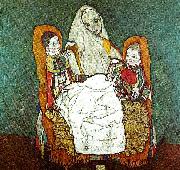 Egon Schiele kvinna med tva barn oil painting artist